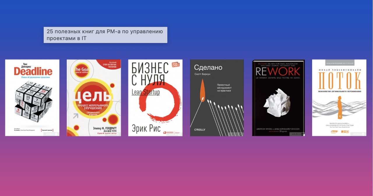 Подборка 25 книг для PM по управлению проектами image preview