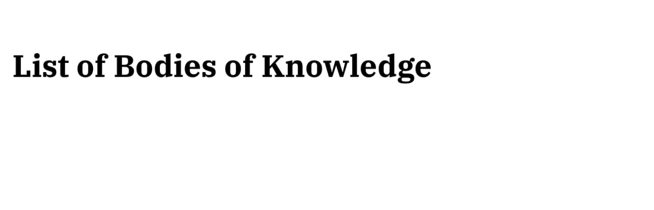 List of Bodies of Knowledge. image preview